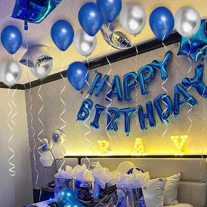 Blue 'Happy Birthday' Balloon Set